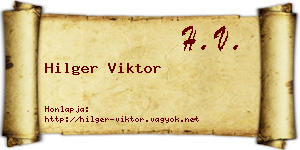 Hilger Viktor névjegykártya